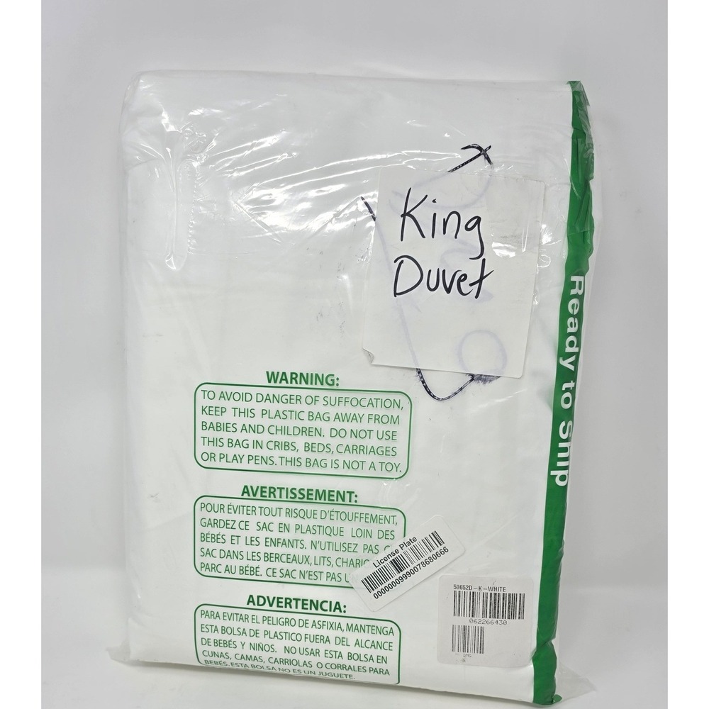 The Company Store White Cotton Percale King Cal King Duvet Cover 50652D - Picture 4 of 7